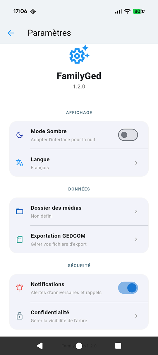 Export & Partage